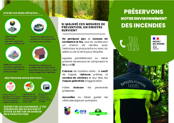 Plaquette & infographie : feux de forêt dans le Doubs