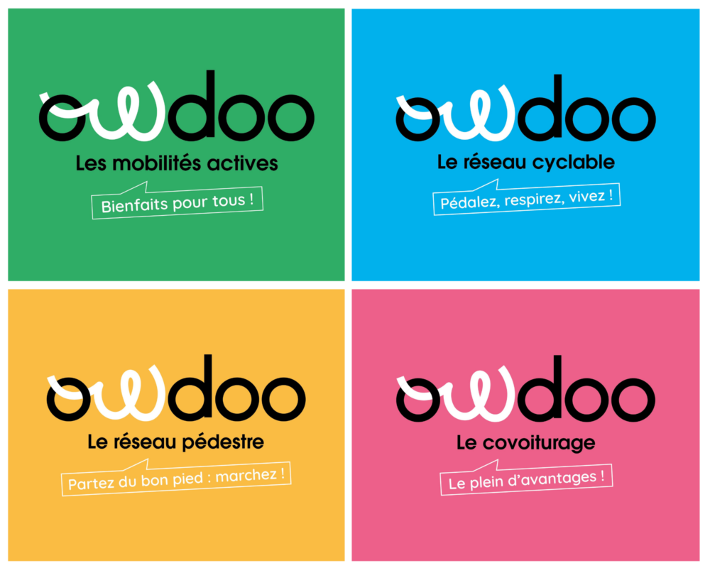 logos owdoo selon les modes de déplacements