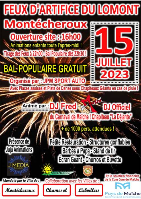 15 07 2023 montecheroux feu d artifice bal populaire affiches a4 portrait finale - Parc Naturel Régional du Doubs Horloger